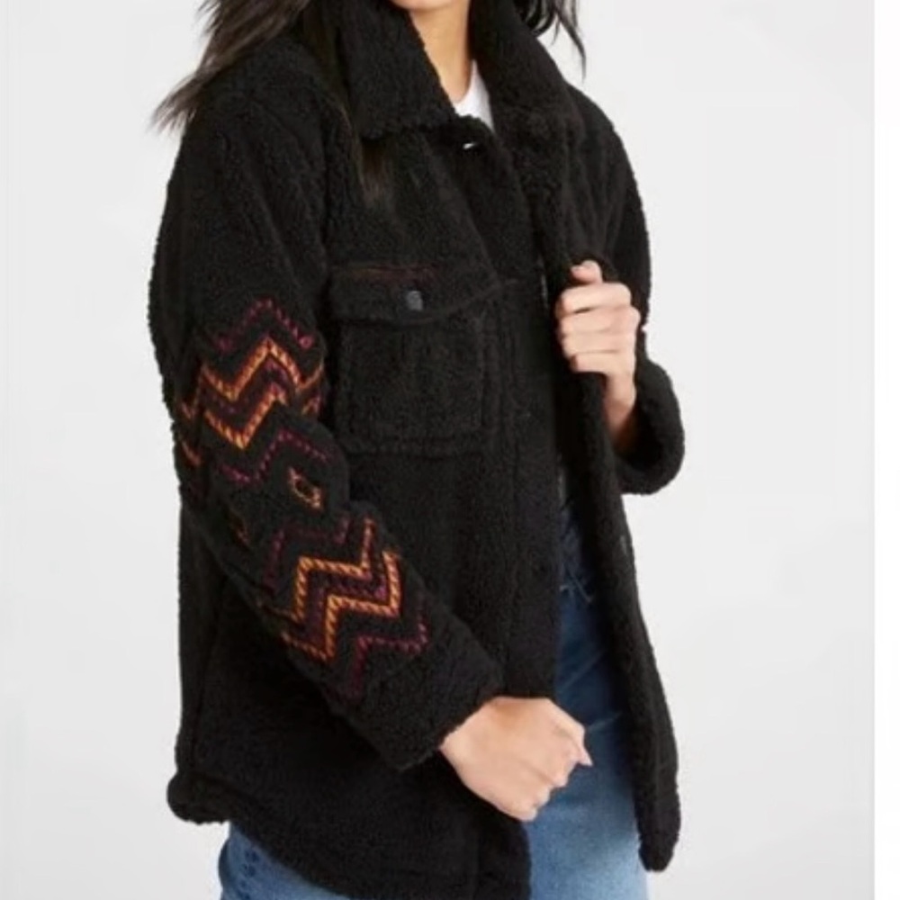 DRIFTWOOD Black Teddy Jacket with Colorful Patterns